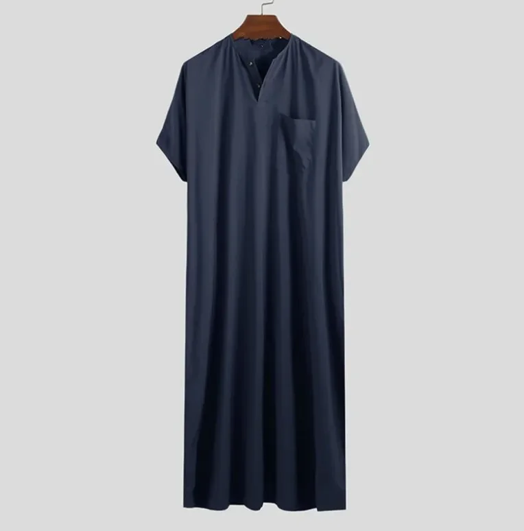 abaya robe musulmane à manches courtes pour hommes, kaftan arabe islamique, vêtements vintage, robe rétro, moyen orient, moyen orient, Été