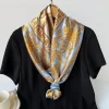 foulard en soie pour femme, couvre chef, mode quatre saisons, accessoires pour cheveux, hijab, foulard iuxe, bandana pour femme