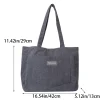 sac à bandoulière en velours côtelé pour femmes, sac à main décontracté de grande capacité, sac de shopping de couleur unie