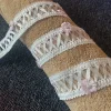 ruban de broderie perlé blanc pour vêtements de mariage pour femmes, tissu de dentelle fait main, décoration de couture de col, crochet de haute qualité, largeur de 3cm