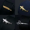 clips de chemise formelle en cristal pour hommes, broche de mariage en métal, barre de cravate de la présidence, clip doré, cadeaux de fête, mode