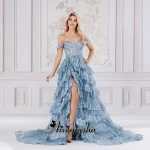 Aixiangsha-Robe de Bal Trapèze Pailletée pour Femme, Couche, Plissée, Fente Élevée, Éducative, Personnalisée Plus