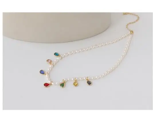Collier de perles naturelles pour femmes, coloré, contre-indiqué, bijoux de fête, créateur, T Show, robe de piste, Japon, coréen
