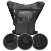 sac de jambe tombante en cuir pu, ceinture de hanche de cuisse, sacs de taille de jambe, voyage tour équitation moto, sac banane pour hommes et femmes, sac de poitrine de loisirs