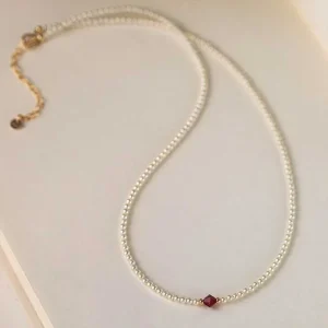 Collier de perles pour femmes, Bracelet en cristal rouge, classique, bijoux de luxe, chaîne de clavicule, ras du cou tendance, cadeau de fête
