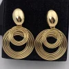grandes boucles d'oreilles rondes tendance pour femmes, couleur or argent, géométrie en métal, boucles d'oreilles pendantes, bijoux simples européens