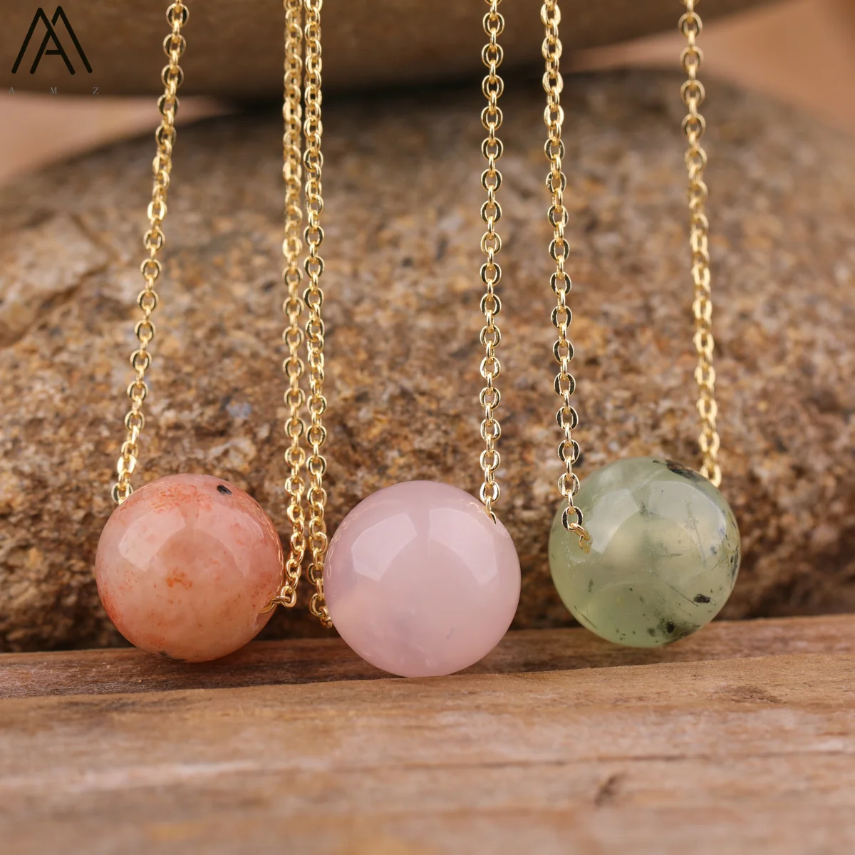 Collier pendentif sphère en cristal rose pour femme, bijoux minimalistes, collier en or, fête d'anniversaire, mode féminine