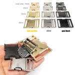 Sangle de sac en métal, boucle à dégagement latéral rapide, sac à main, bagages, sac à dos d&rsquo;extérieur, sangle de ceinture, pièces de fermoir, artisanat en cuir, bricolage, 3 couleurs