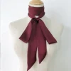 foulard long et slim pour femmes, 5x200cm, bandeau en satin de soie, foulard mignon, couleurs unies, sac à la mode pour dames