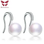 Nouvelle Amende Grade AAAA Perle D&rsquo;eau Douce Boucles D&rsquo;oreilles Pour Les Femmes Charme Bijoux De Fête De Mariage Boucles D&rsquo;oreilles, Top 8-9mm Pain Perles Rondes