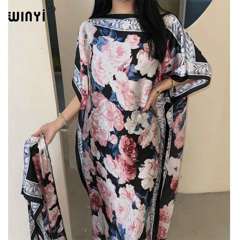 winyi robe traditionnelle africaine musulmane pour femme abaya dubaï caftan de luxe robe de soirée élégante robe maxi longueur couvertures de plage