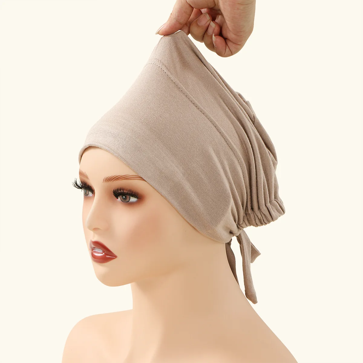 foulard en coton hijab musulman de base, couleur unie, pour femmes, usage quotidien, style modeste, doux, respirant, léger, 25x19cm