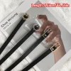 ceinture fine en cuir pu pour femme, métal noir, épissage, décoration de chemise de cheminée trempée, assortie à tout
