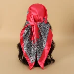 Foulard Hijab pour Femme, Imprimé à la Mode, Châle Carré, Écharpes d&rsquo;Extérieur, Hip-hop, Bandana de Luxe, 90x90cm