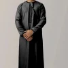 nouveau 2025 hommes musulmans abayas robe à manches longues pull caftan robe hommes jubba thobe pakistan saoudien arabe caftan vêtements islamiques