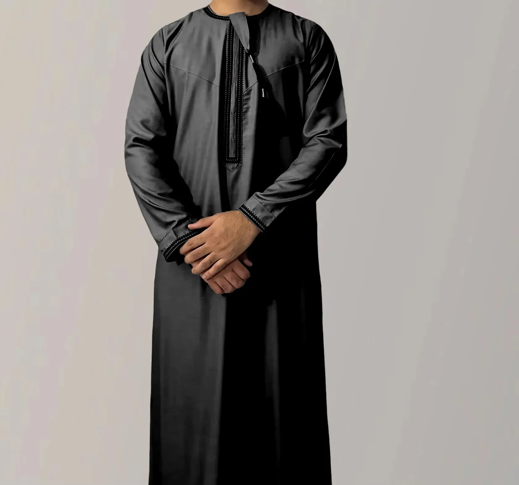 nouveau 2025 hommes musulmans abayas robe à manches longues pull caftan robe hommes jubba thobe pakistan saoudien arabe caftan vêtements islamiques