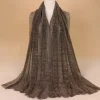 lurex paillettes hijabs pour femmes musulman brillant châle plaine froissé écharpes femme fête étoles plissé miroitant hijab turban foulard