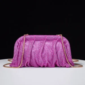 Pochette de soirée en biscuits brillant pour femme, sacs à main pliés, sacs à main à pince en cristal, créateur de luxe, fête de mariage, qualité, nouveau, 2023