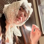 Élégant dentelle florale cheveux écharpe femmes Triangle foulard coréen à lacets cou écharpe dentelle fleur crème solaire voyage Photo bandeau