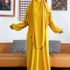 ensemble 2 pièces de vêtements de prière pour femmes, jilbab, ramadan islamique, jilbeb, dubaï, tenue modeste turque, écharpe tiens imar superposée, hijab