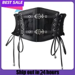 Ceinture Corset rétro pour femmes, Style gothique, dentelle élastique, boucle ardillon, corde à nouer, accessoire Punk pour chemise et robe