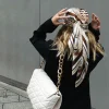 Foulard de tête en soie pour femmes, Foulard de luxe à la mode pour cheveux, châle en Satin, Foulard carré de 90cm, Bandana Cheveux