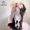 Épingle à cheveux tressée pour enfants coréens, accessoires pour cheveux floraux brodés, coiffure queue de cheval princesse pour filles, Clip supérieur pour enfants
