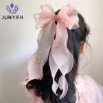 Épingle à cheveux tressée pour enfants coréens, accessoires pour cheveux floraux brodés, coiffure queue de cheval princesse pour filles, Clip supérieur pour enfants