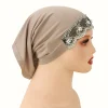 maillot brodé de perles, hijab instantané pour musulman, turban, casquette intérieure extensible solide, sous capuchon, bandana en dentelle florale