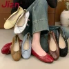 ballerines peu profondes pour femmes, chaussures de danse à bout rond, à la mode, avec nœud papillon, à enfiler, nouvelle collection 2025