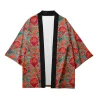 kimono yukata imprimé floral pour hommes et femmes, cardigan, chemisier ample, haori, vêtements anime asiatiques, chemise kimono japonaise harajuku
