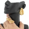 ensemble de bijoux pour femmes, boucles d'oreilles africaines couleur or 18 carats avec anneau, accessoires d'oreille au design inhabituel, cadeaux quotidiens pour amoureux des filles