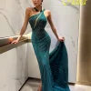 robe de soirée gracieuse personnalisée à une épaule et robes d'occasion spéciale en organza exquises et robes de bal à perles délicates