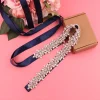 ceinture de mariée en cristal avec rubans, ceinture de mariage en argent faite à la main, ceinture patient en biscuit pour robes de soirée de mariage