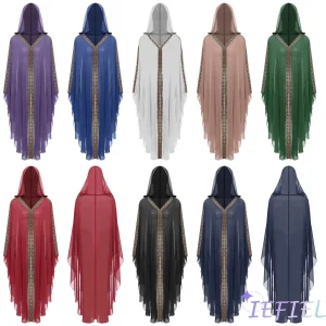 Robe Longue Brodée Vintage pour Femme, Cape Everak, Cardigan Ouvert Devant, à Capuche, Abaya Musulmane, Islamique, Dubaï, Caftan, Robe de Prière
