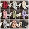 foulard en satin respirant de printemps, foulard en soie lisse de couleur unie, absorption de la sueur, écharpe hijab carrée légère pour vacances