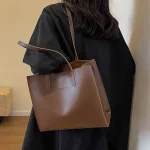 Sac fourre-tout pour femmes, sacs à main de grande capacité, luxe, haute qualité, cuir PU, sac à bandoulière Simple de styliste, aseoка Ж Galega