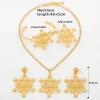 ensemble de bijoux en or pour femmes, boucles d'oreilles éthiopiennes de dubaï, pendentif, collier flocon de neige, manchette africaine, bracelet, bague, cadeau de bijoux pour patients