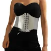 Ceinture Corset argentée y2k, sous le buste, large, Push up, pour femmes, ceinture élastique pour robe B85D