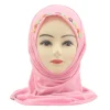 filles enfants musulman belle hijab islamique arabe écharpe châles motif de fleur couleur unie amira hijab foulard prière chapeau bandeau