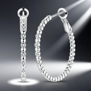 Boucles d&rsquo;oreilles rondes en argent Sterling 925 pour femmes et filles, bijoux fins, mode luxe, anniversaire
