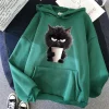 Sweat à capuche chat imprimé femmes sweat à capuche Hip Hop doux sweat décontracté polaire sweats surdimensionné femmes Streetwear sweats à capuche