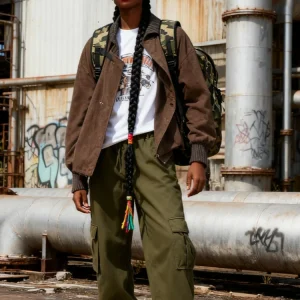 Veste portefeuille marron tendance pour femmes, col tricoté solide et poignets, cordon de serrage à la taille, haut confortable et décontracté, nouvelle collection 20225, Chic, Streetwear Veste portefeuille marron tendance pour femmes, col tricoté solide et poignets, cordon de serrage à la taille, haut confortable et décontracté, nouvelle collection 20225, Chic, Streetwear
