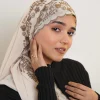 Nouvelle perle en mousseline de soie Hijabs vigne industrie lourde broderie bord en dentelle longue écharpe légère foulard châle Turban Hijab pour les femmes Nouvelle perle en mousseline de soie Hijabs vigne industrie lourde broderie bord en dentelle longue écharpe légère foulard châle Turban Hijab pour les femmes
