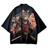 kimono japonais yukata samouraï kimono homme chat imprimé chemise vêtements harajuku cardigan pour hommes traditionnel haori kimono femmes
