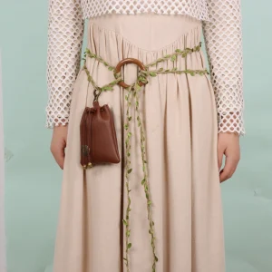 Ceinture Corset élégante d&rsquo;inspiration médiévale pour femmes, avec sac, accents de feuilles, polyvalente pour la randonnée et le Cosplay, 1/2 pièces