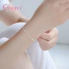 bracelet élégant en argent sterling 925 véritable pour femmes et filles, avec petite perle porte bonheur, accessoire de bijoux pour danser