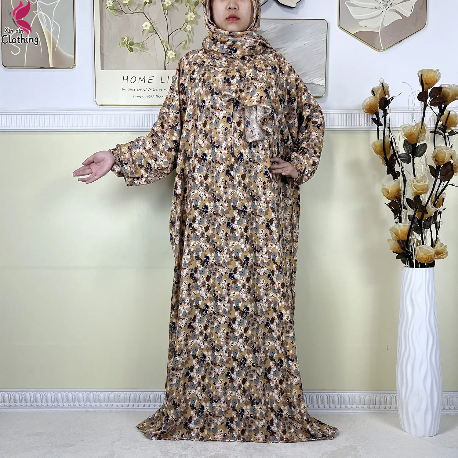 abayas musulmanes pour femmes, vêtement de prière du ramadan, dubaï, moyen orient, robe africaine ample en coton, turban attaché, nouvelle collection 2025