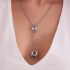 collier pendentif ovale couleur or argent pour femmes, boucles d'oreilles pendantes plaquées or en acier inoxydable 316, ensemble de bijoux de luxe pour femmes
