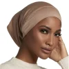hijab islamique pour femmes, sous écharpe, couleur unie, sous capuchon avec trou d'oreille, casquettes hijab, bandanas, sous bouchons pour hijabs